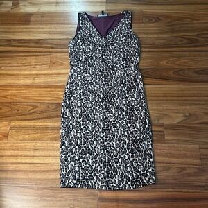 White House Black Market Leopard Print Reversiable midi cocktail‎ Dress